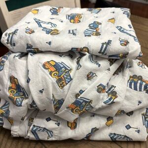 Little boy construction vehicle twin bedding